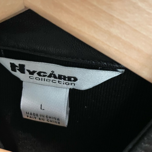 Nygard Collection black genuine leather front vest large - Picture 4 of 5